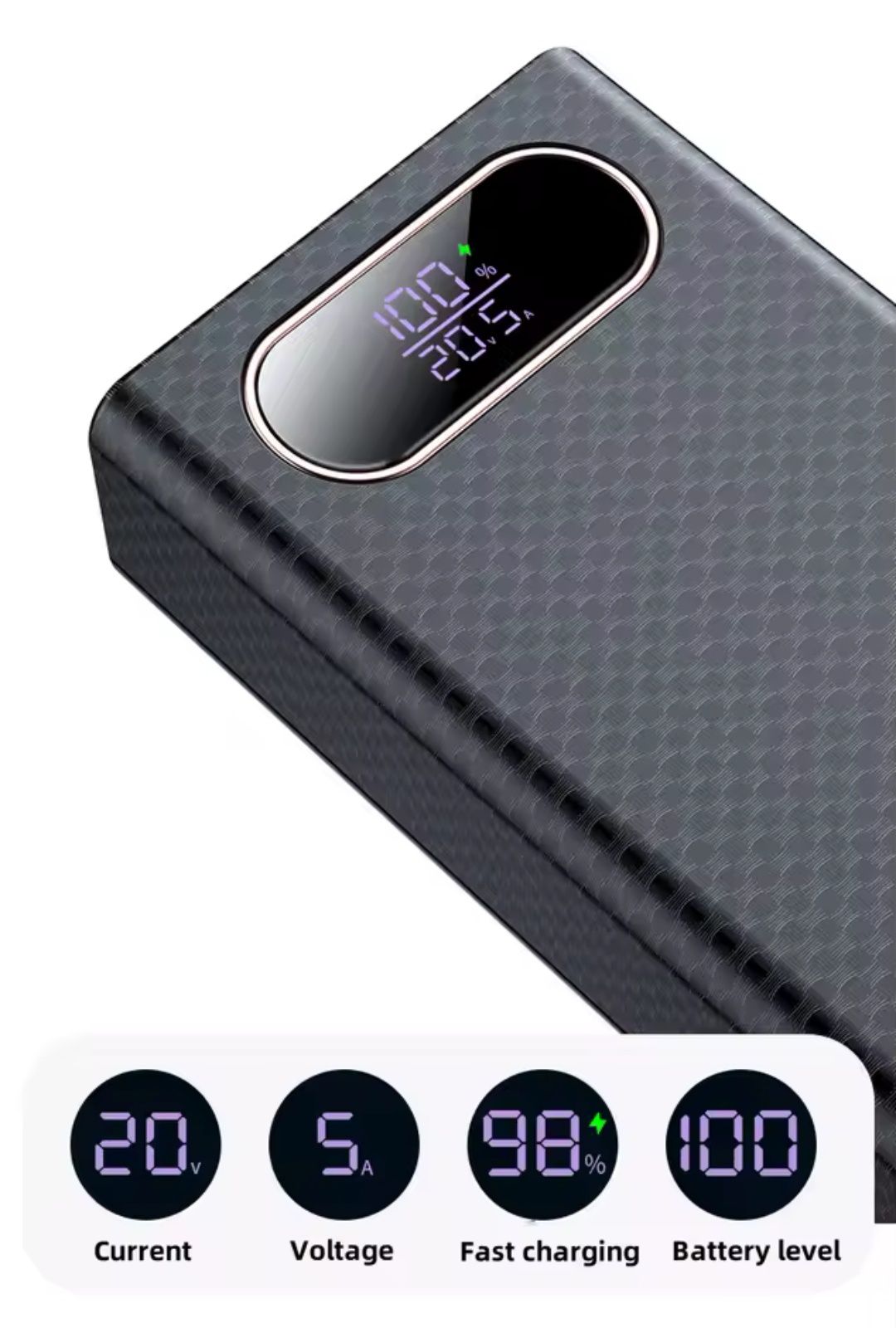 Павербанк 100w для ноутбука ёмкость 30000mAh 21700 PD QC Usb Type C