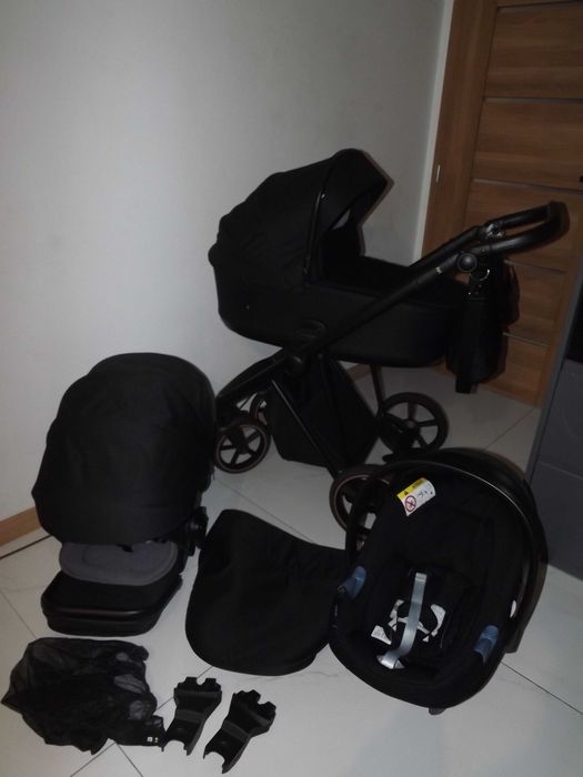 Wózek roan ivi 2.0 Raven czarny 3w1 Fotelik cybex