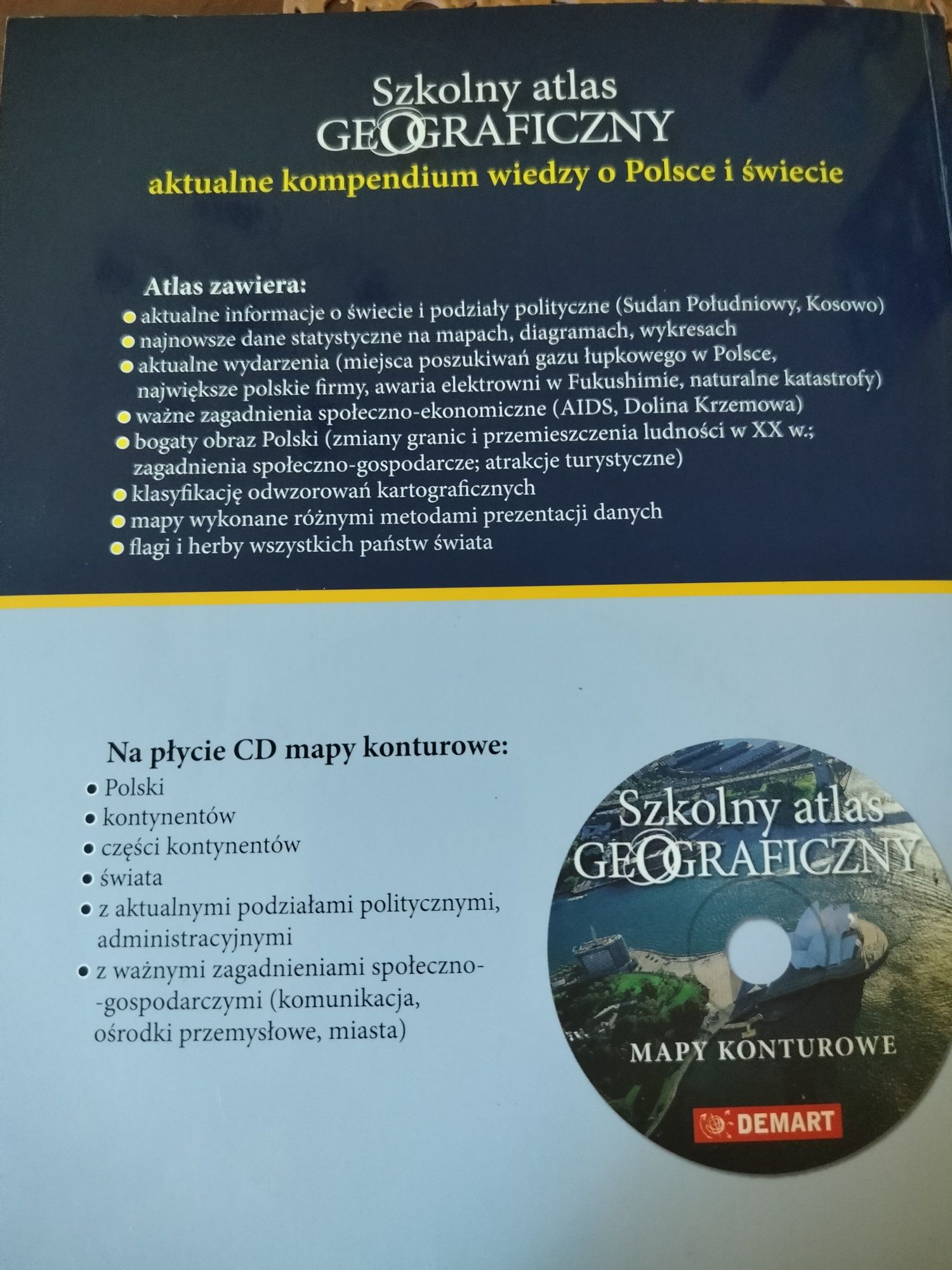 Szkolny atlas geograficzny z mapami i CD