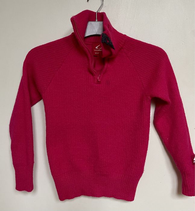 Sweter Golf Ulvang narty wełna 100% 140 cm 9-10 lat różowy