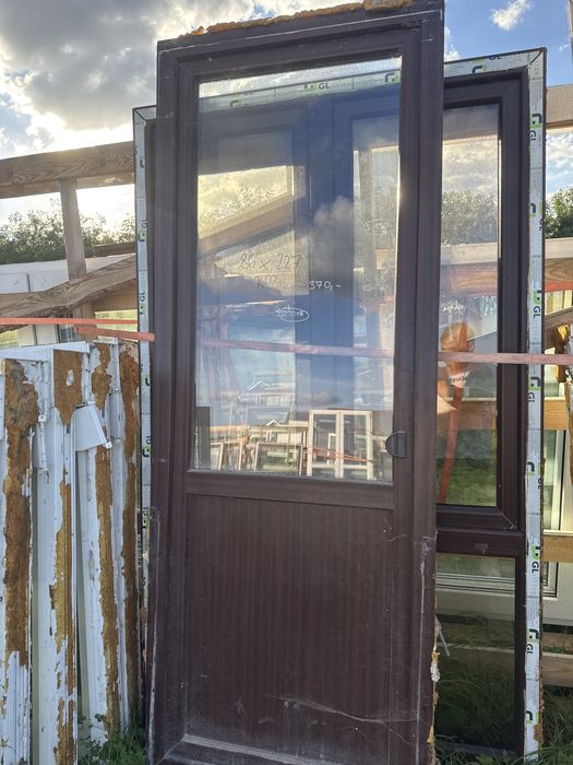 1x okno balkonowe 86x227 machon (pelne biale pcv transport rozwiew)