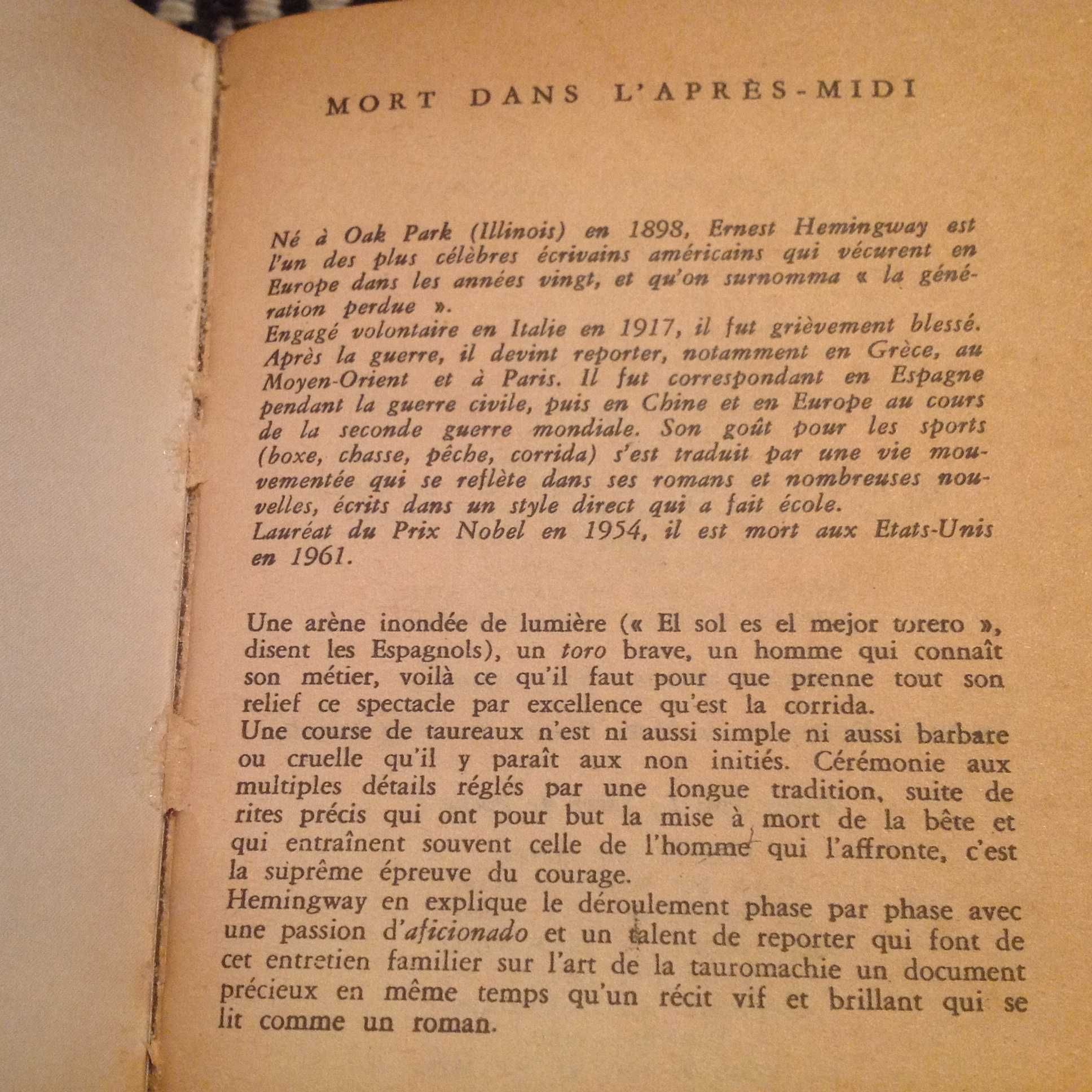 Ernest Hemingway - Mort dans l'après-midi - portes incluidos