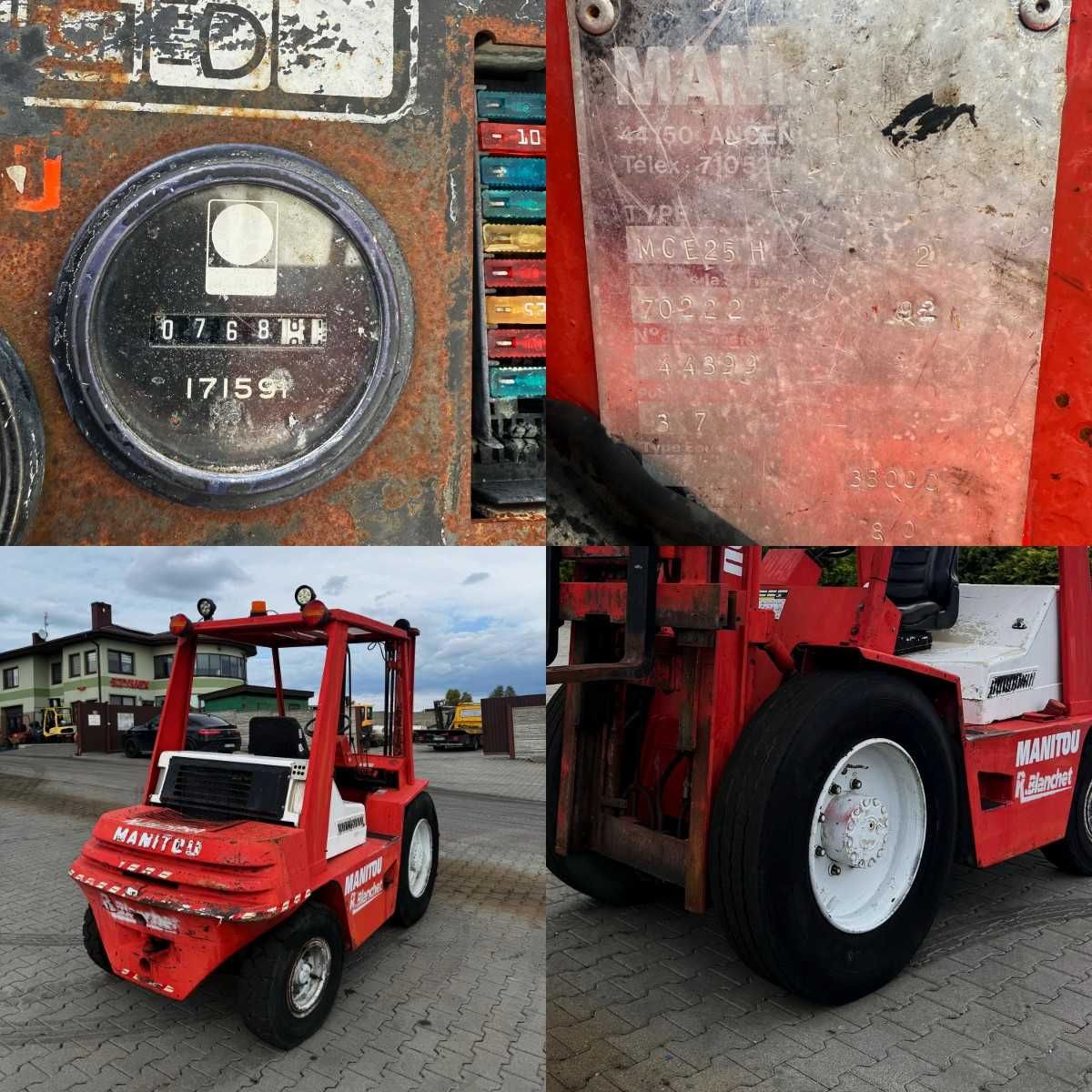 wózek widłowy terenowy MANITOU MCE25 przesuw 2500kg 3.30m IVECO diesel