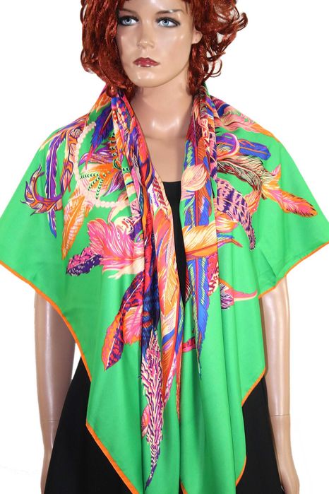 C1-4 Ogromna Jedwabna Chusta SILK Prezent 130x130