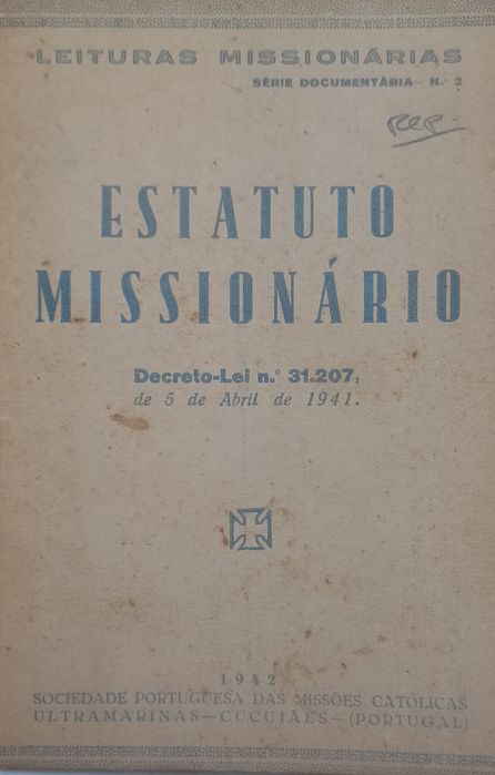 Missionários Estatuto Ano 1941
