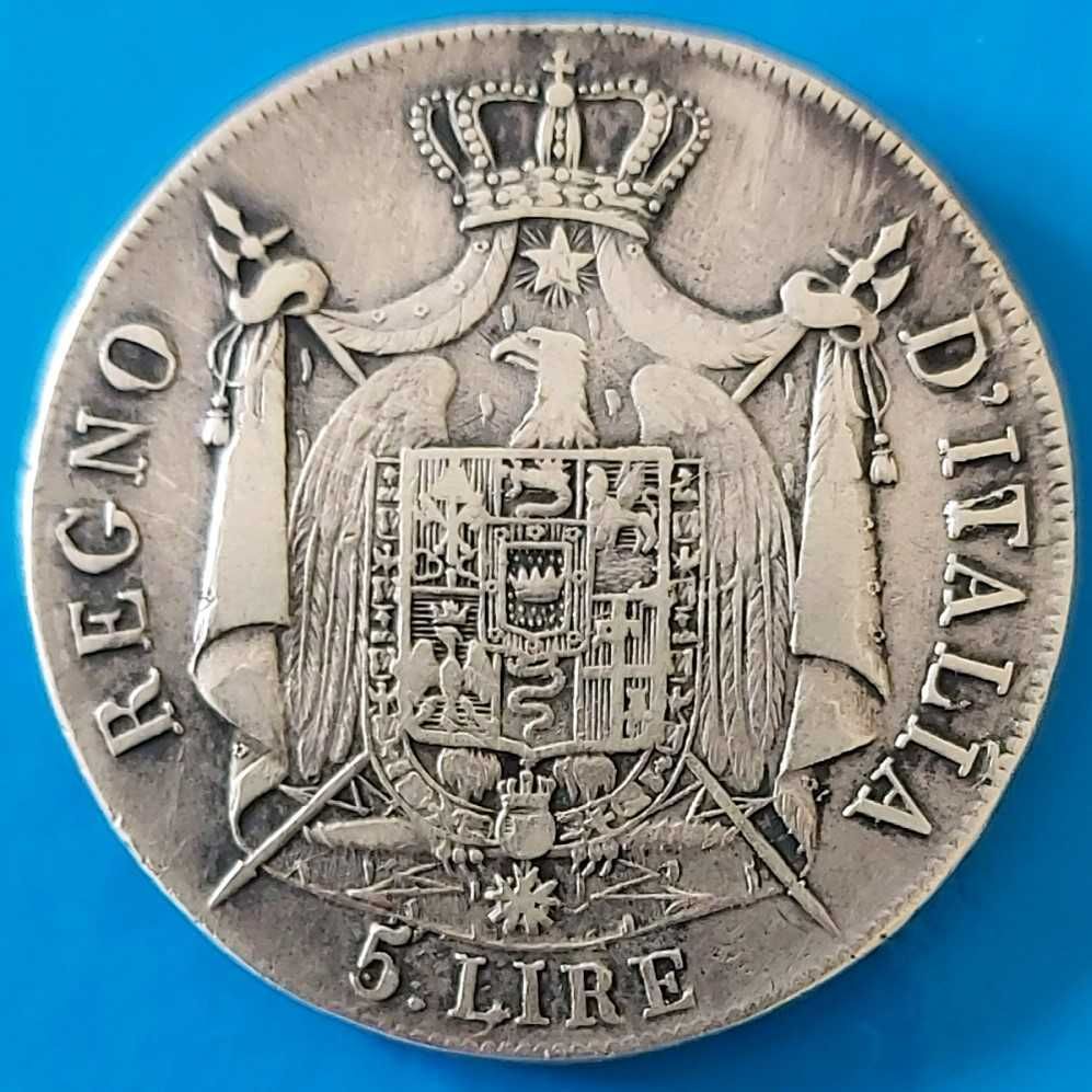 Moeda Italiana de 5 Liras de 1808 M