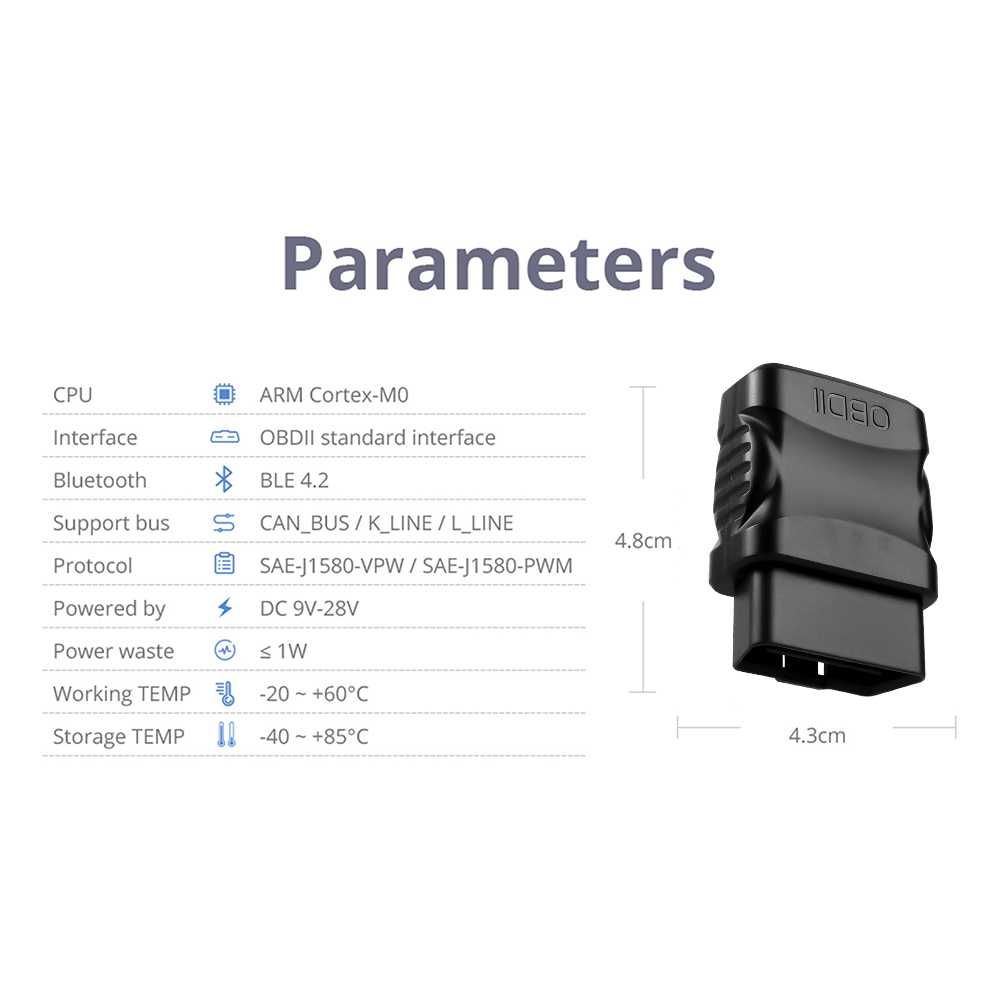 Czytnik błędów Skaner OBD2 Bluetooth 4.2 dla IOS/Android