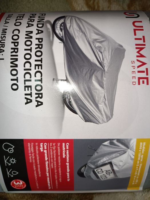 Capa de proteção mota bicicleta com janela para matricula - novo