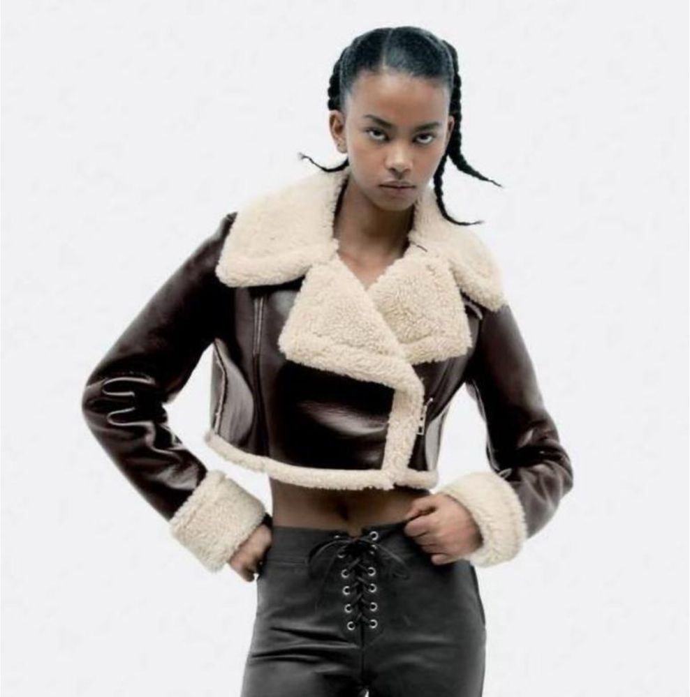 Дубленка Zara укороченная