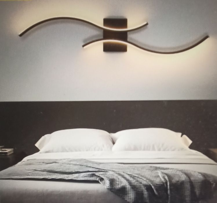 Nowe lampy ścienne 2 sztuki ,LED 27w ,czarne 3000K ciepłe białe 80cm