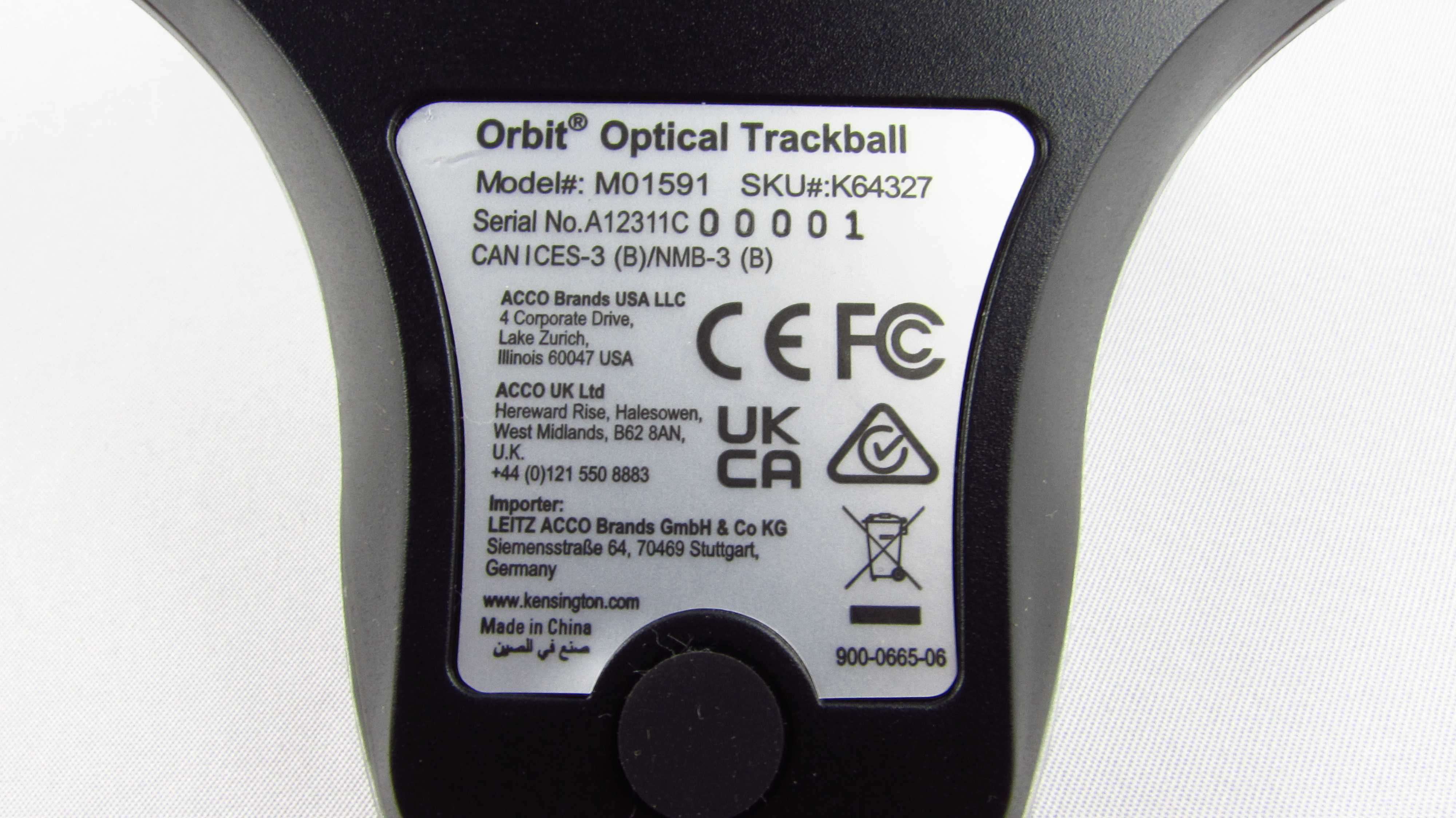 KENSINGTON -  Trackball optyczny Orbit Przewodowy Mysz kulkowa