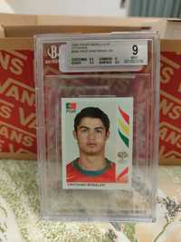 Cromo Cristiano Ronaldo Mundial 2006 Rookie certificado Beckett 9