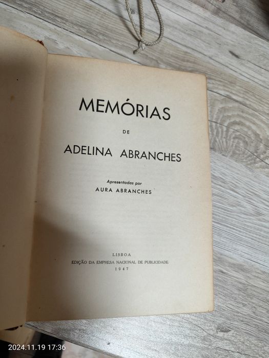 Livro Memórias de Adelina Abranches