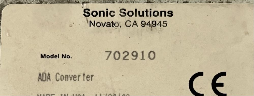 Sonic Solutions D/A dac cs4328