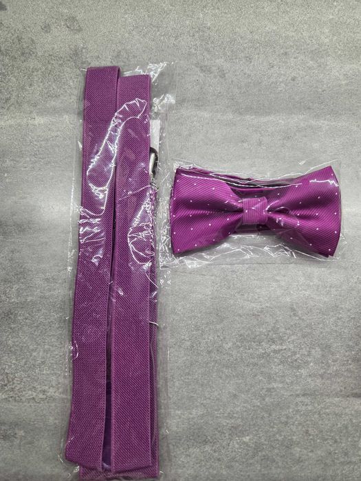 SZELKI męskie różowe i MUCHA męska różowa