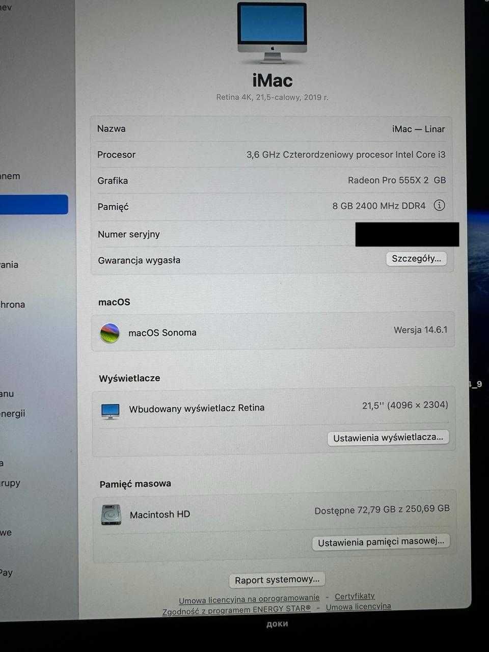 Apple iMac 21,5' (SSD 256 GB, i3, Radeon Pro 555X) 2020