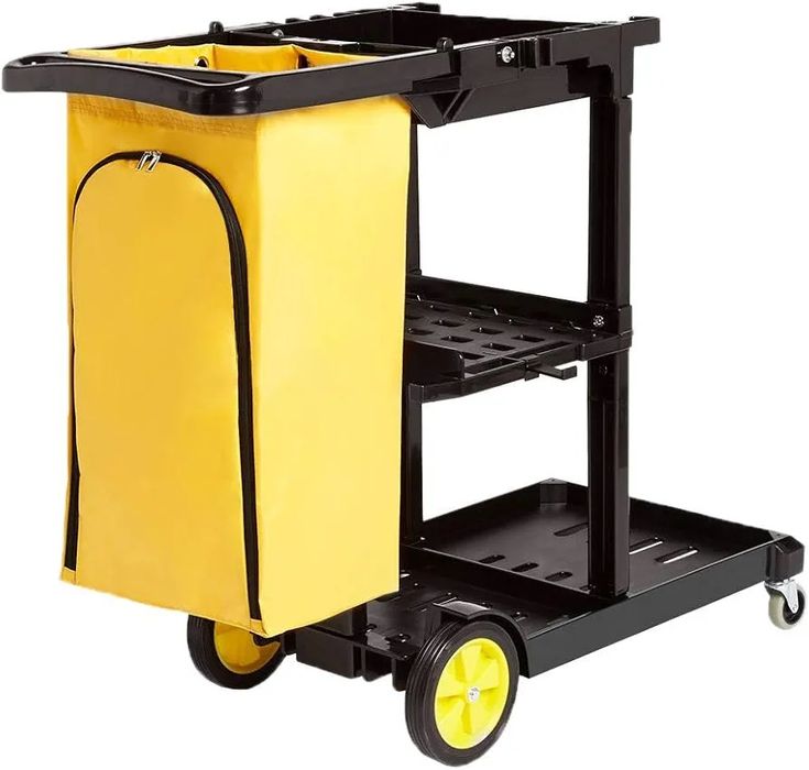 Amazon Basics 611-BLK wózek do sprzątania 2 półki torba zamek
Ama