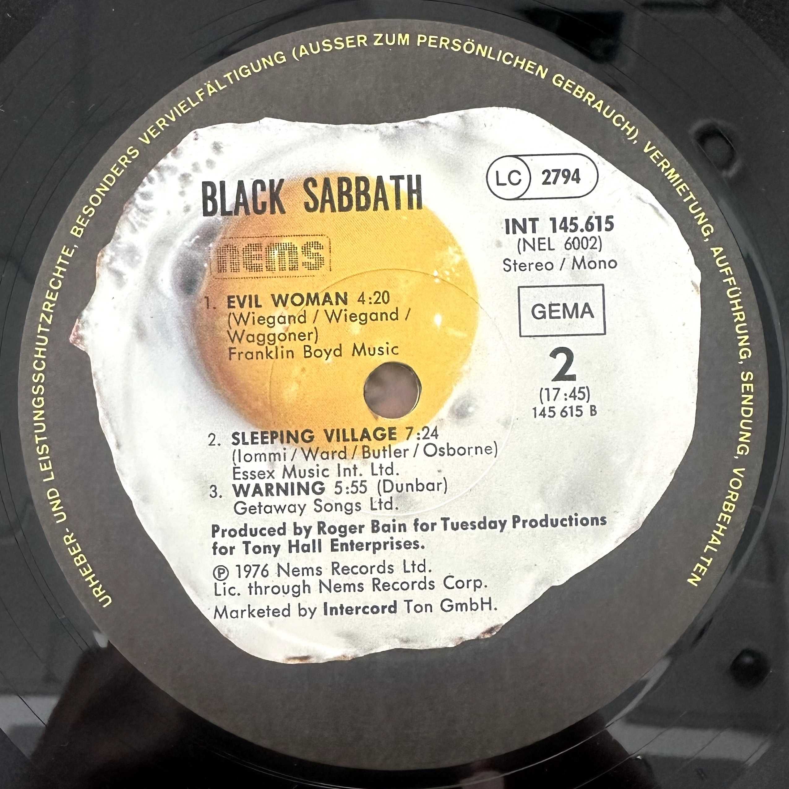 Black Sabbath (Vinyl, 1976, Germany)