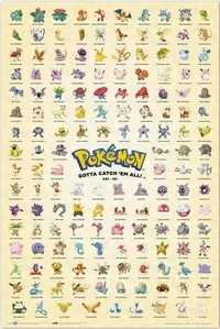 Plakat Pokemon - Kanto First Generation Obraz A1