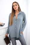 Koszula damska muślinowa Plus Size ciemnoszara 100% bawełna