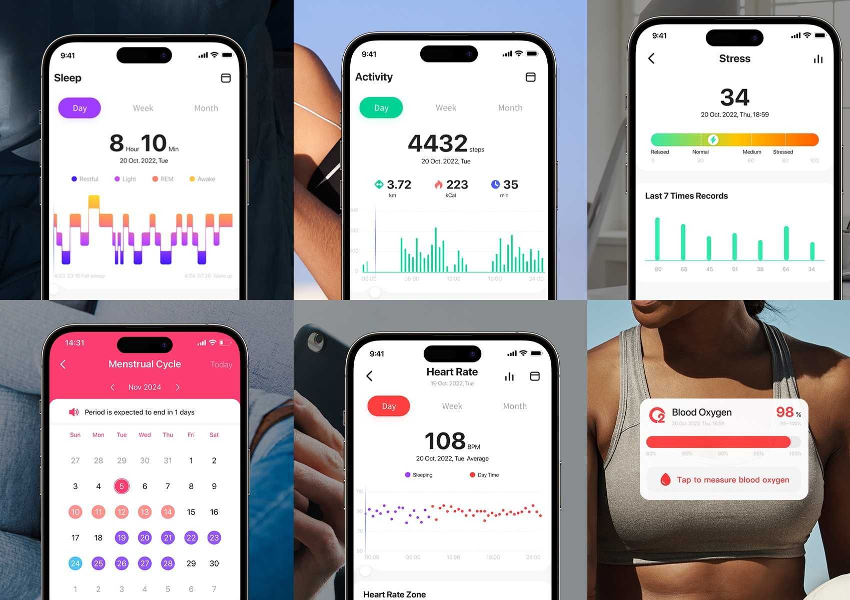 Smart Ring Fitness Tracker krokomierz YD LIFE srebrny rozmiar #10