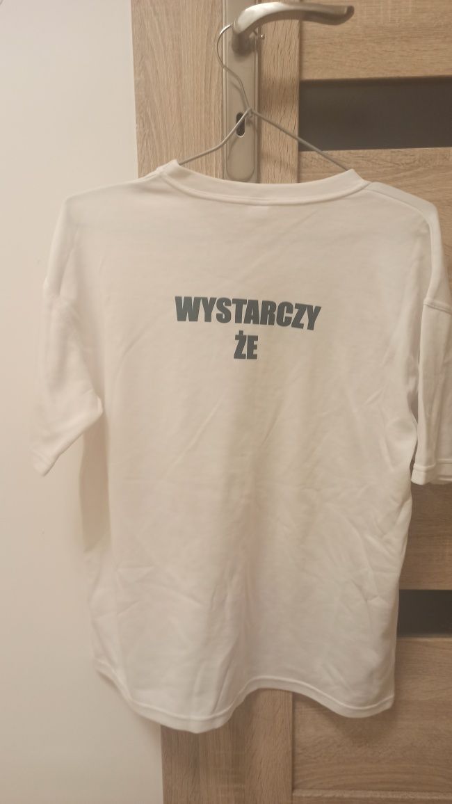 Biały T-Shirt unisex z napisem wystarczy, że jestem sobą M