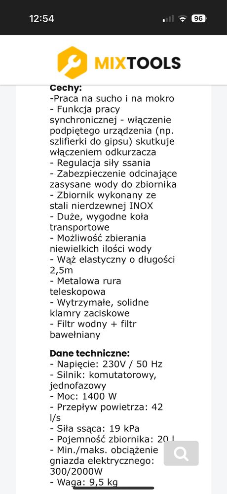 Odkurzacz przemysłowy