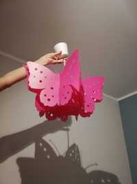 Lampa różowa motyl do pokoju dziewczynki