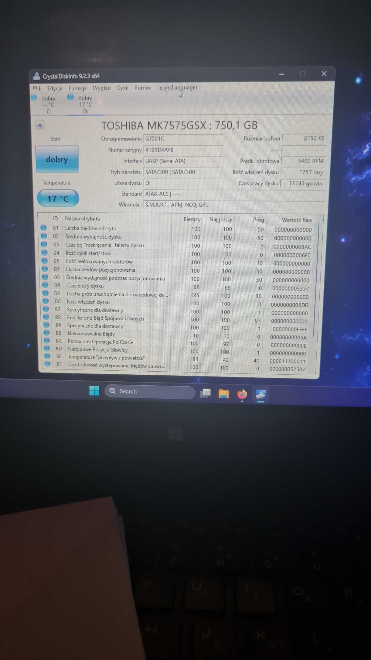 dysk 750gb 2.5 sprawny #1/15