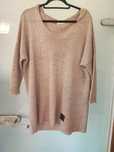 Sweter damski z kapturem liliowy oversize nowy
