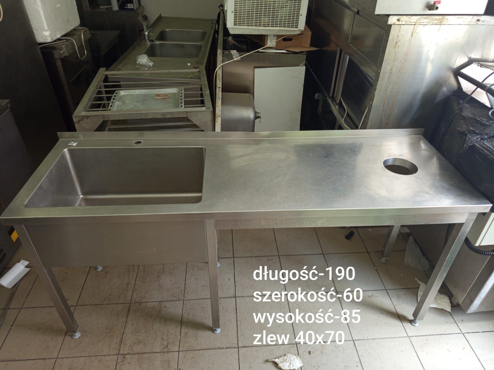 Zlew blat stół gastronomiczny