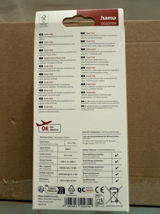 Power Bank hama 10000 mAh