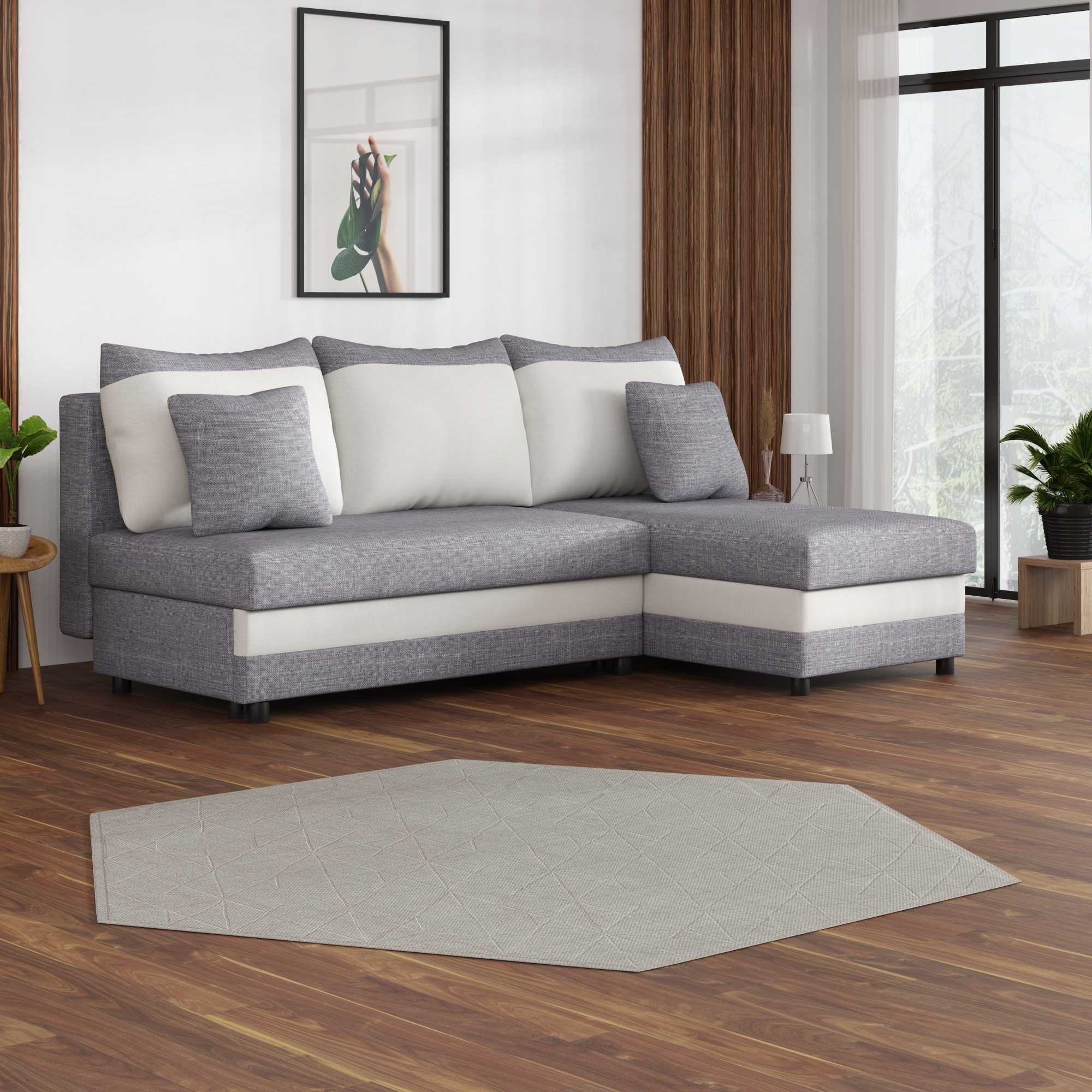 Narożnik z materacem Wypoczynek Sofa Darmowa Dostawa Poduszki gratis
