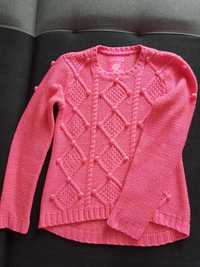 Różowy sweter dla dziewczynki rozm 152 Tu