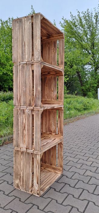 Skrzynka drewniana NUMER-2 opalana szlifowana 50×40×31