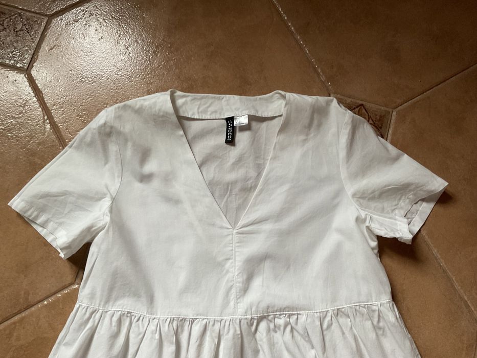 Biała Sukienka H&M 100% Bawełna S