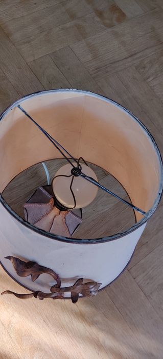 Lampka skórzana vintage retro PRL