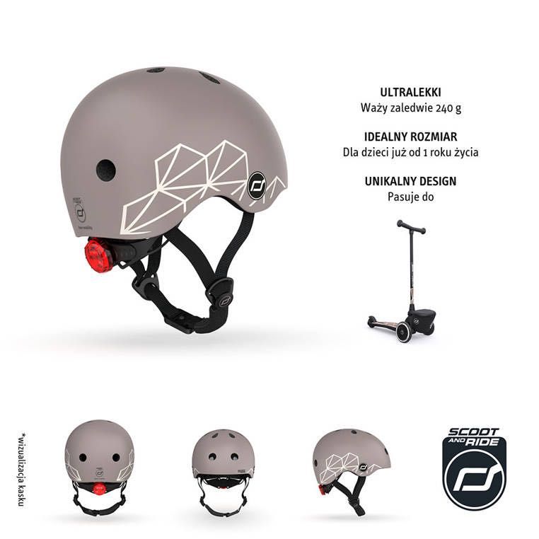 SCOOTANDRIDE Kask XXS-S dla dzieci 1-5 lat Brown Lines