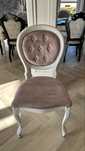 Krzesła tapicerowane shabby chic vintage retro białe różowe 6 szt