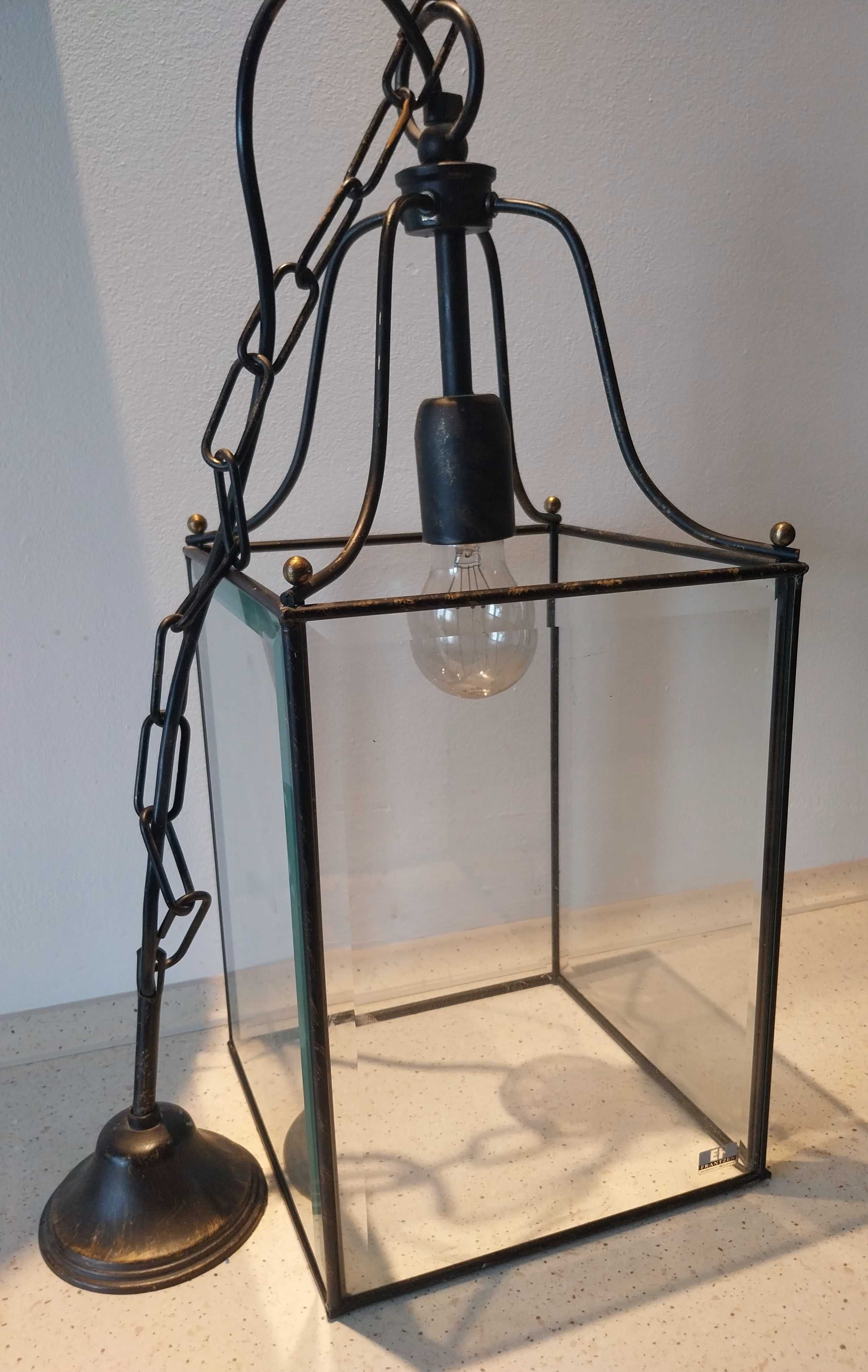 Lampa ef frantzen mosiądz krysztal 70s