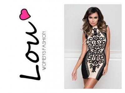 Czarna sukienka z haftem LOU