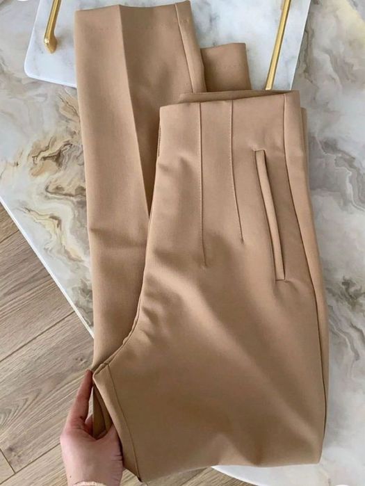 Брюки Zara бежеві висока посадка