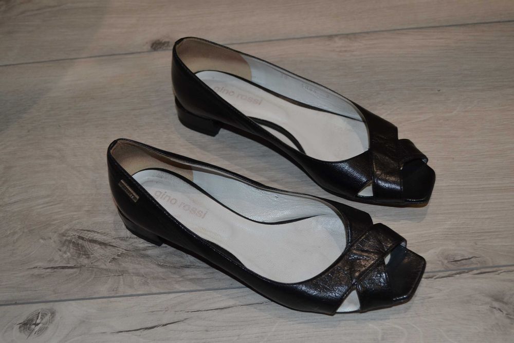 Buty sandały gino rossi 38 czarne skórzane skóra na obcasie