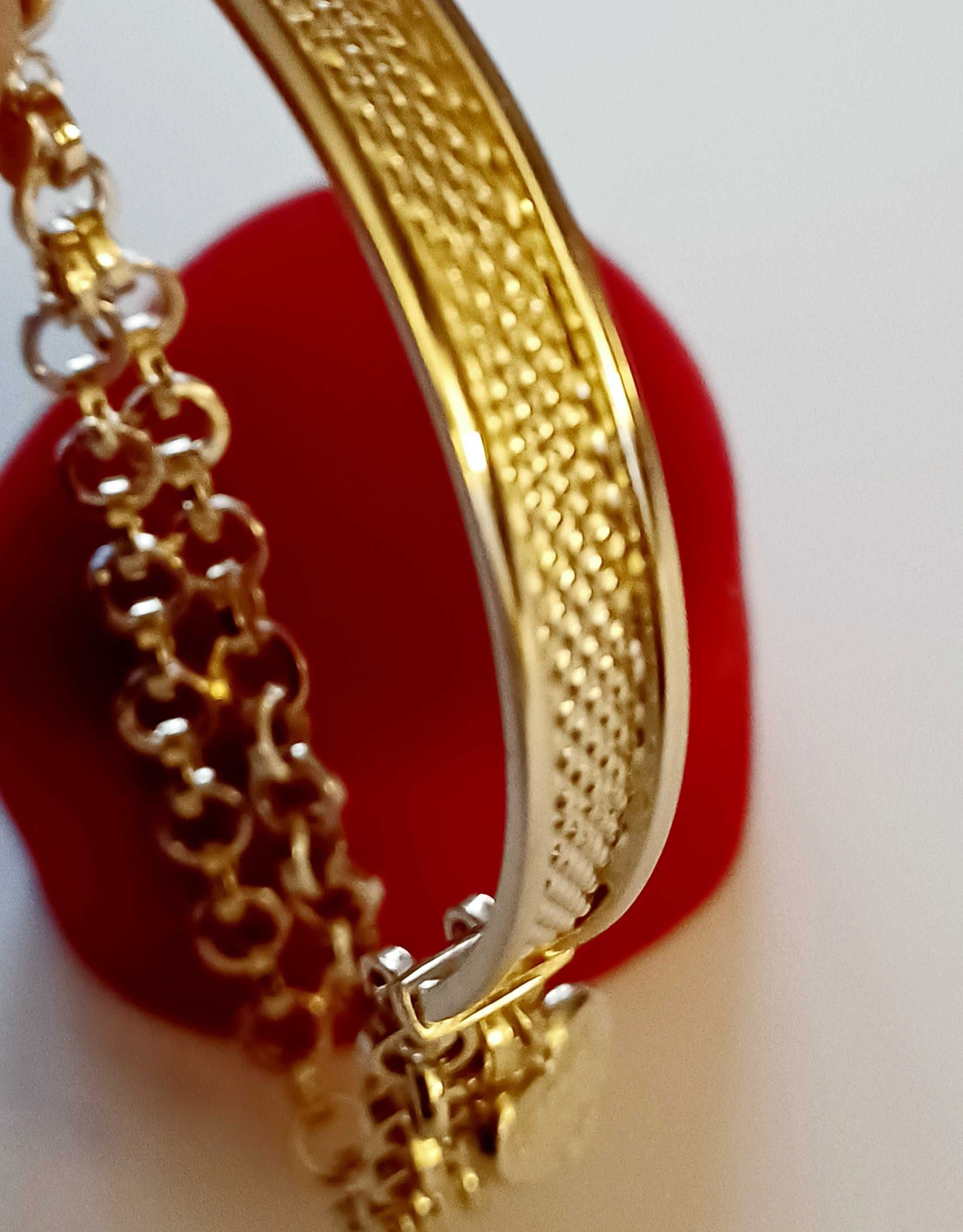 Złota bransoletka 14 karat 585 próba wzór Tiffany
