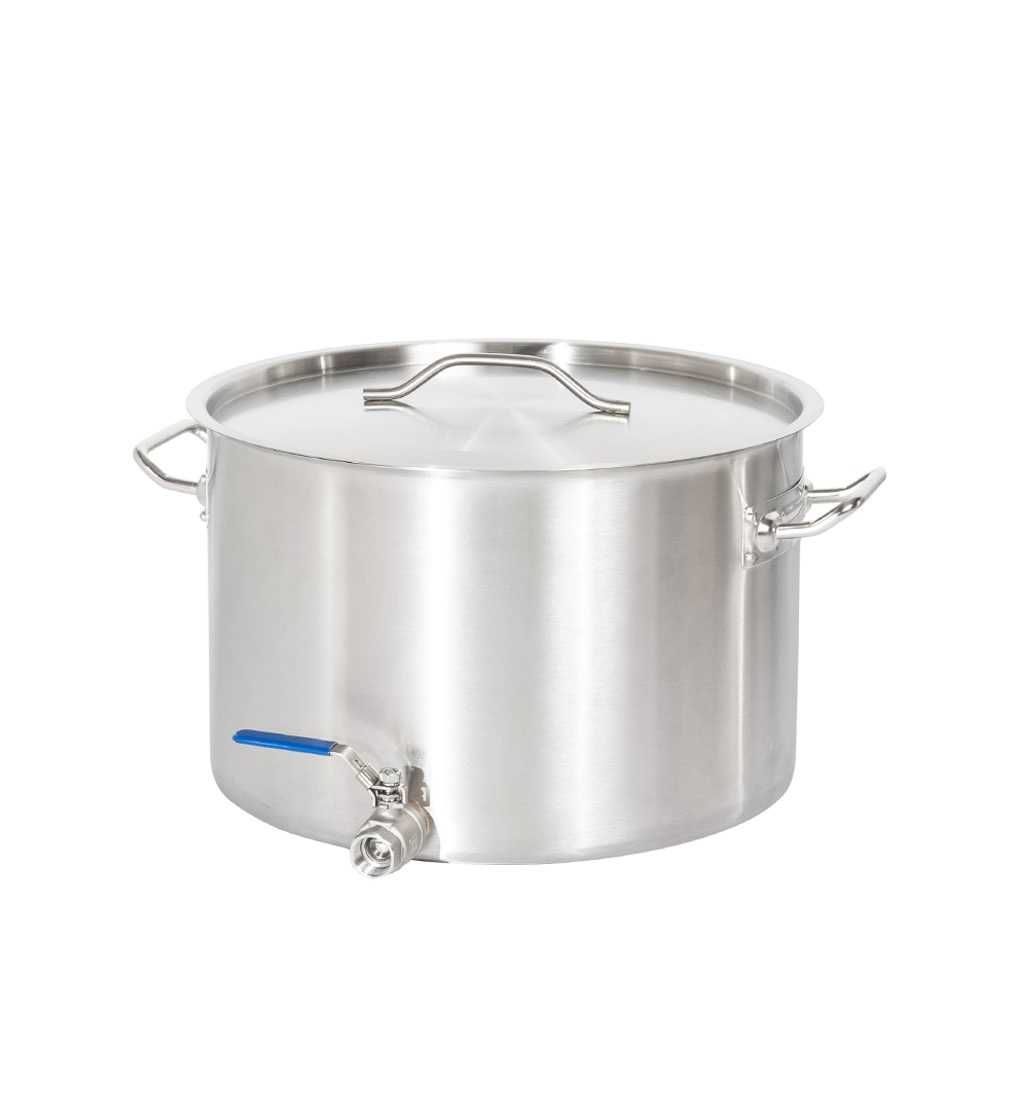 Garnek 32 l z kranem średni z pokrywką miarką dno grube 40 x 26 cm