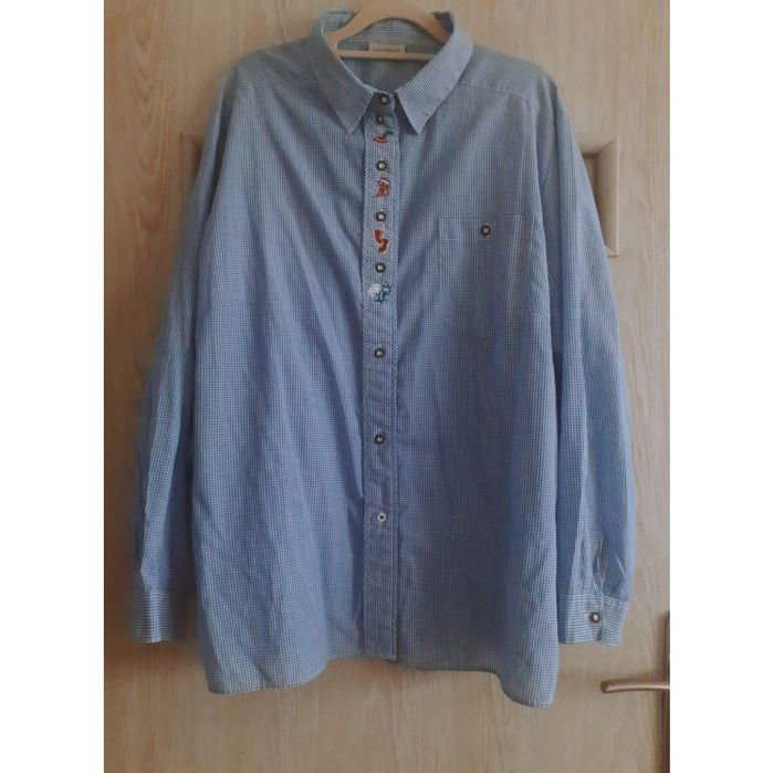 Koszula damska w kratę plus size C&A  48 50 XXXL niebieska biała