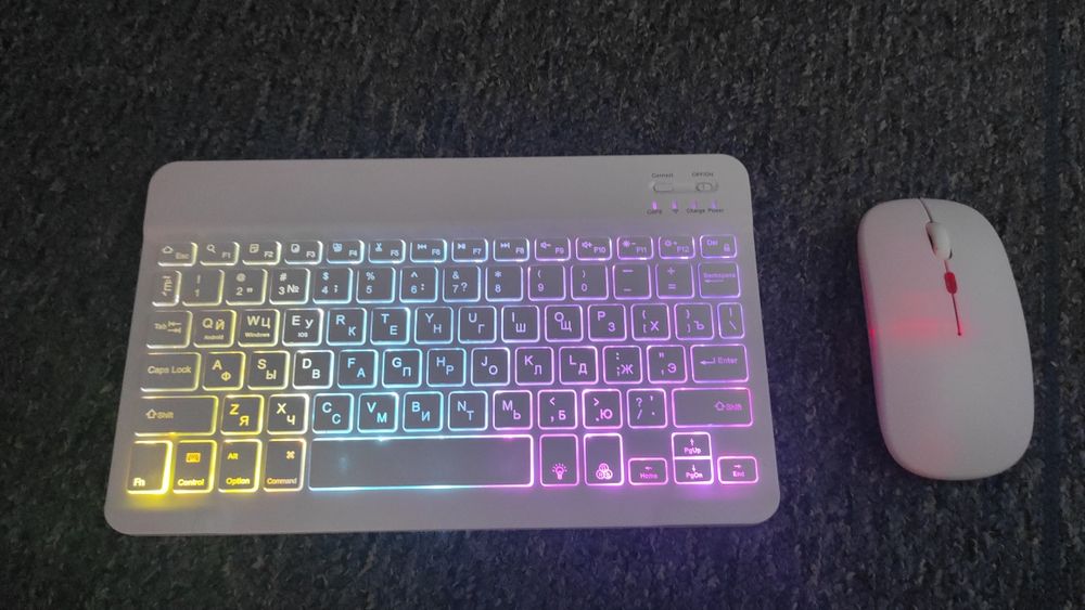 Бездротова Клавіатура з підсвіткою Bluetooth + мишка Безпровідні КОМПЛ