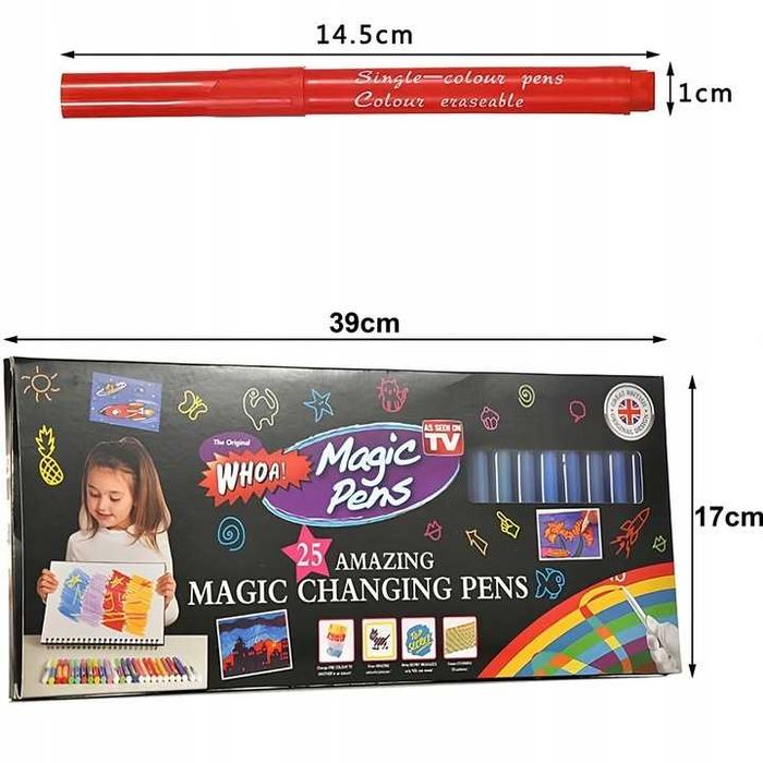 Magiczne Pisaki 25 Szt Flamastry Zmieniające Kolor