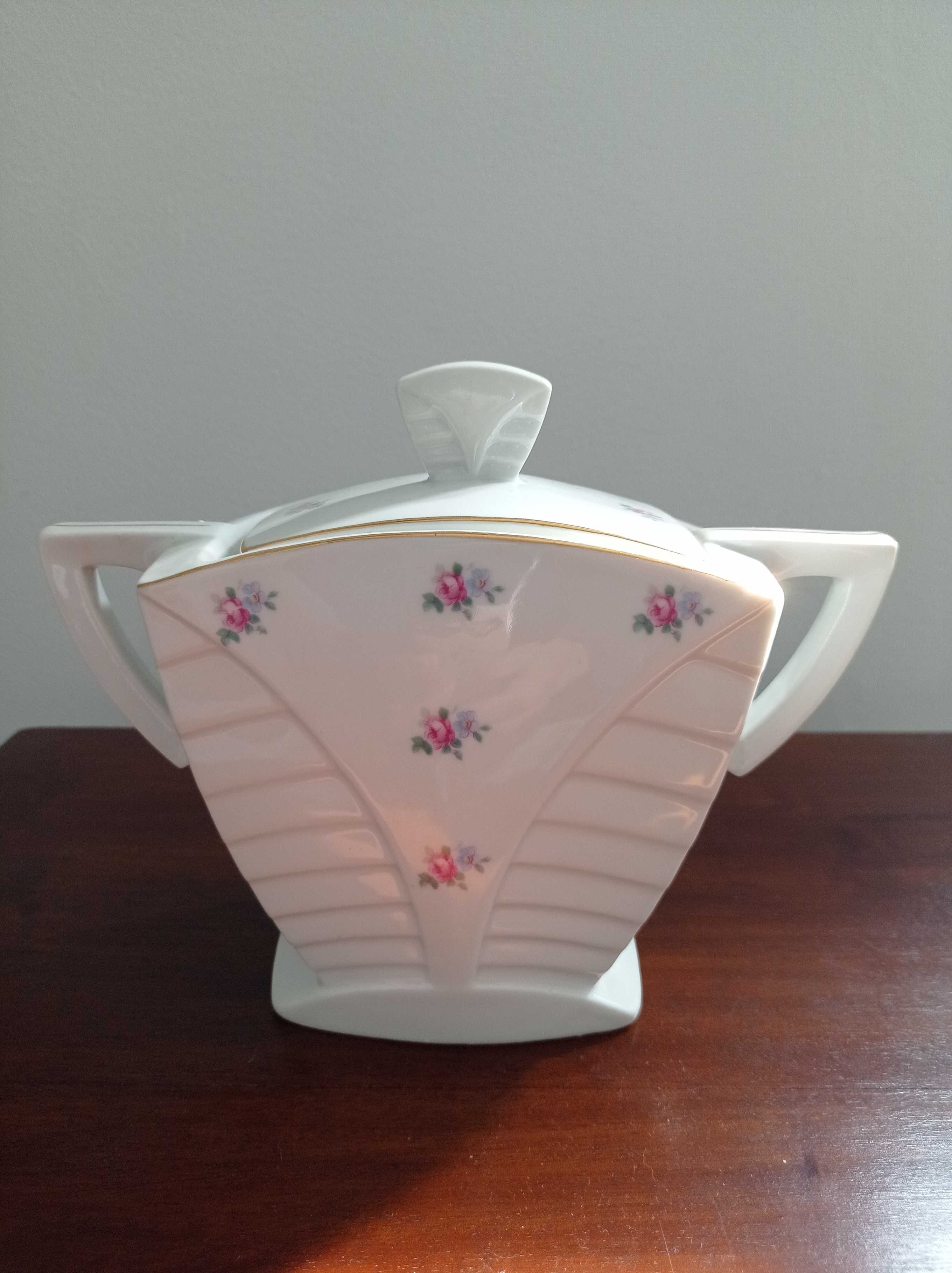 Art Deco porcelana bule e açucareiro