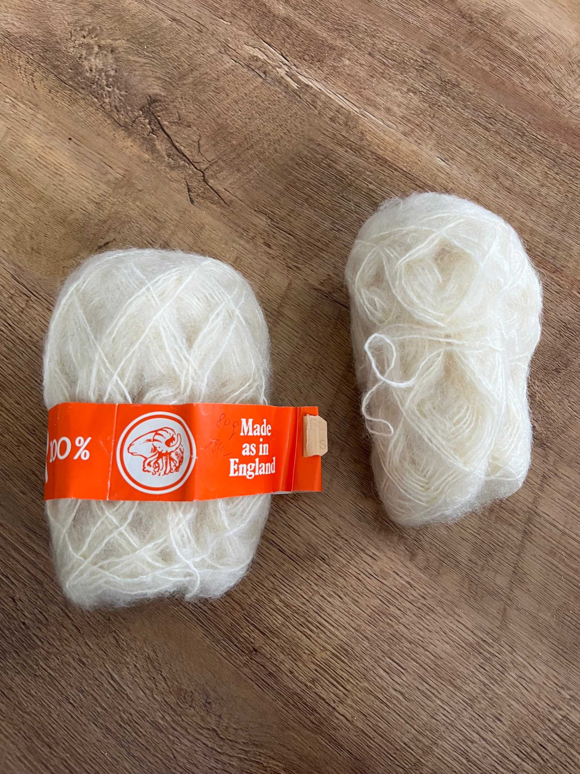 Ecru włóczka wełna (moher), 2 motki po 50g